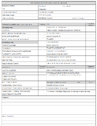 West Hartford Preventative Maintenance Checklist